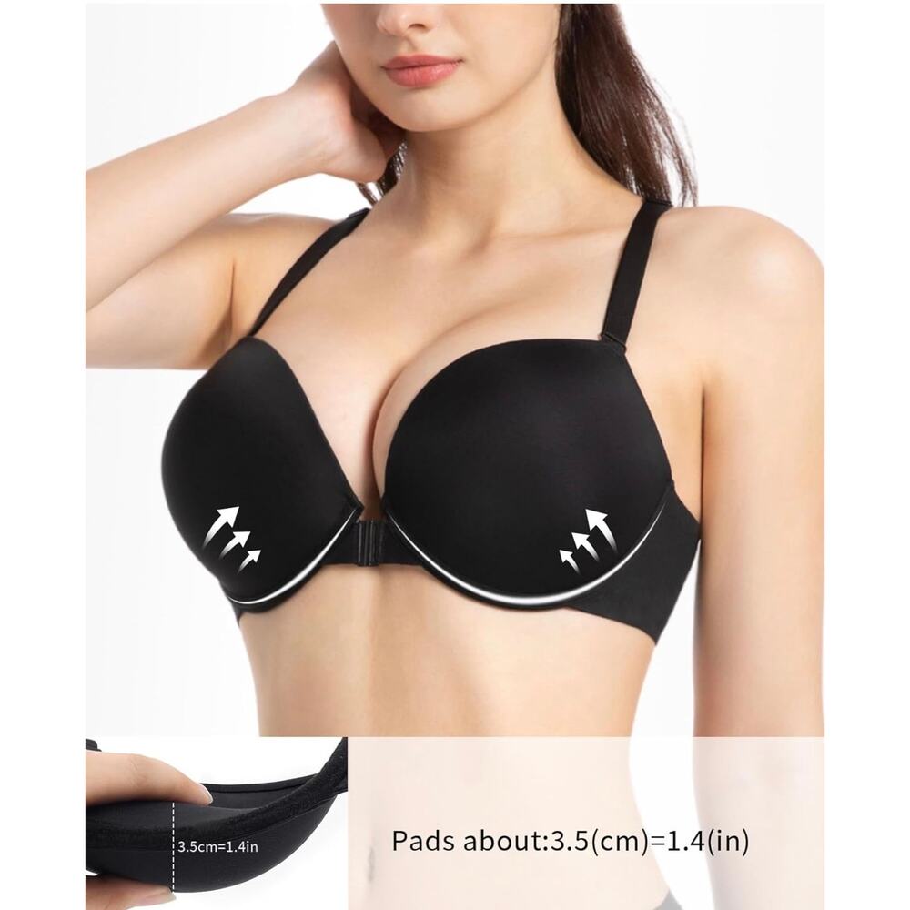 4 Pack 2 Cup Super Push Up Racerback Bras Women’s 34B
